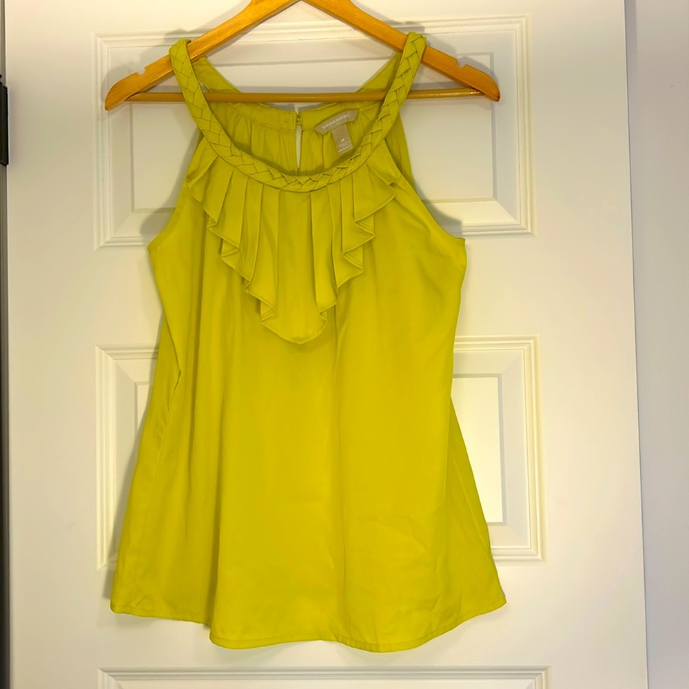 Banana Republic chartreuse, yellow blouse, M